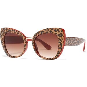Leopard Print Cat-Eye Sunglasses